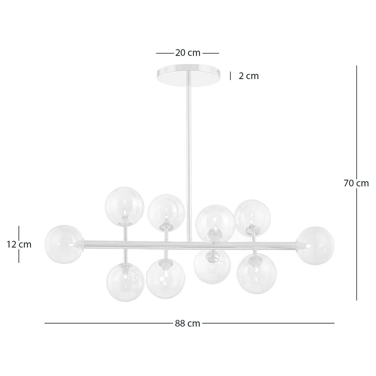 DECKENLEUCHTE - Metall, 10-flammig - Goldfarben, Glas (36/88/70cm) - home24