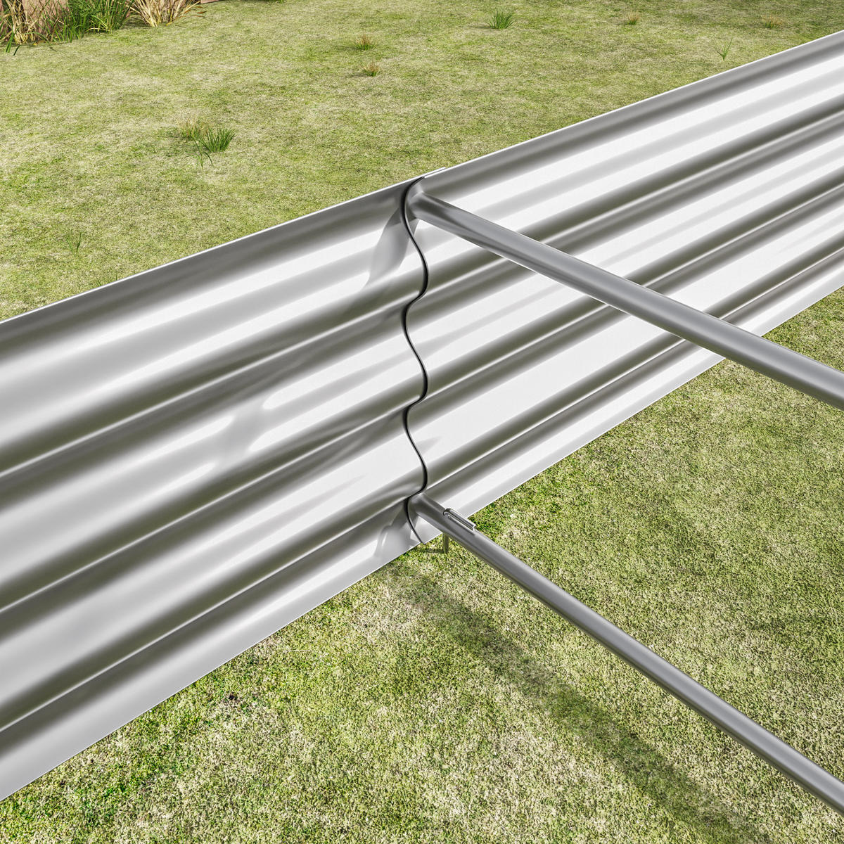 HOCHBEET 232/113.5/30 cm Silber (ohne Boden) - Silberfarben, Metall (113.5/30/232cm) - Oxeza