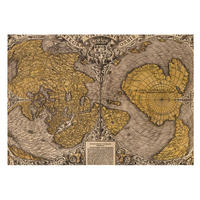 FOTOTAPETE 208x146 cm - Historische Kartographie - Gelb, Textil (208/146cm) - Wallfluent