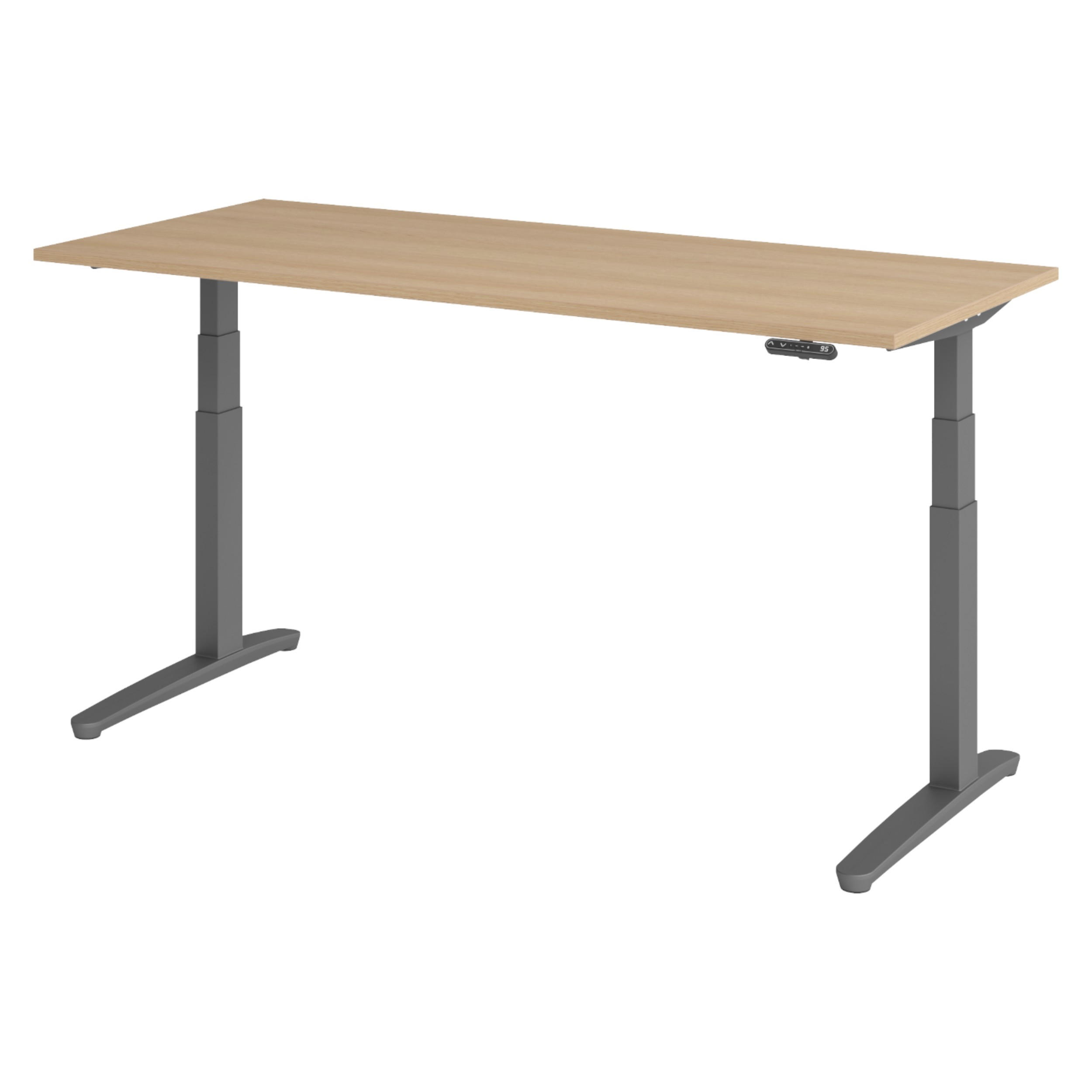 SCHREIBTISCH elektrisch XBHM 80/180/74 cm in Eichefarben/Graphitfarben - Eichefarben/Graphitfarben, Holzwerkstoff (80/180/74cm) - bümö
