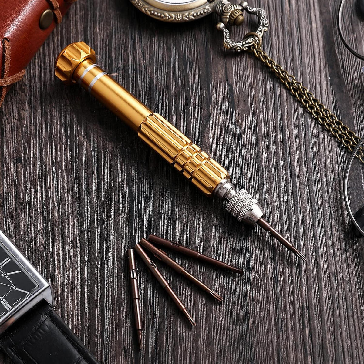 SCHRAUBENDREHER-SET-DIY,5-IN-1 Mini-Schraubendreher-Set - Gelb, Metall (2/2/12.5cm) - LIBRATON