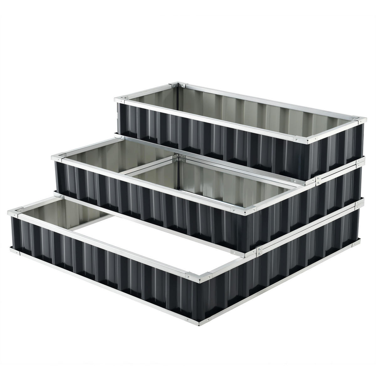 PFLANZBEET Renswoude - Anthrazit, Metall (118/60/118cm) - [en.casa]
