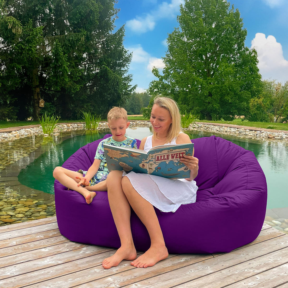 SITZSACK SOFA Lounge violett für Indoor und Outdoor - Violett, Textil (1600/60/1000cm) - Bruni