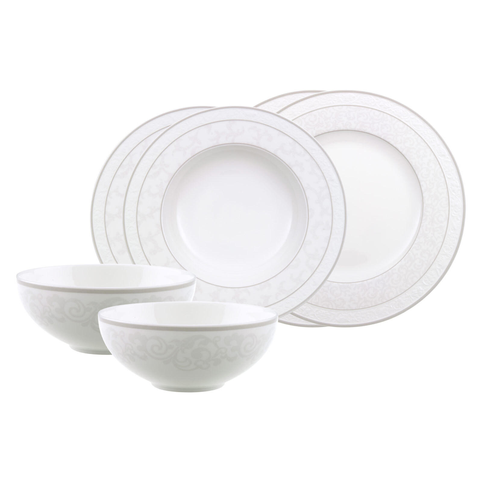 BASIC-SET Gray Pearl weiß 6er Set - Weiß, Keramik (2/2/2cm) - Villeroy & Boch