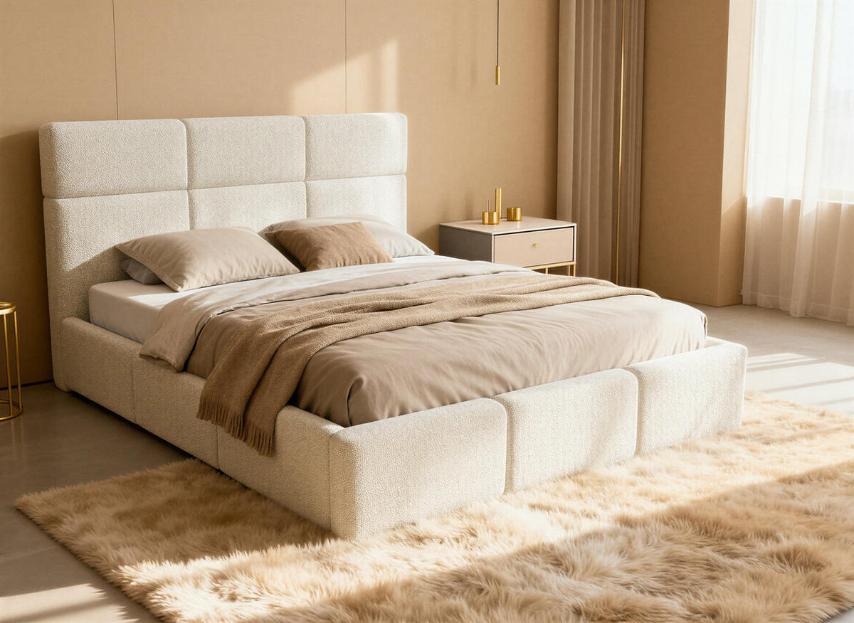 POLSTERBETT Celine - Eichefarben/Schwarz, Holz/Kunststoff (180/200cm) - Sofnet