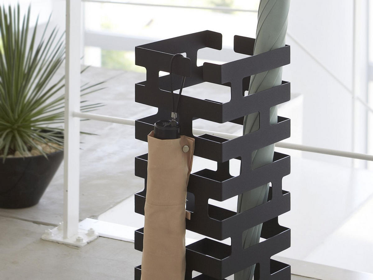 SCHIRMSTÄNDER Brick schwarz 15/43/15 cm - Schwarz, Metall (15/43/15cm) - Yamazaki
