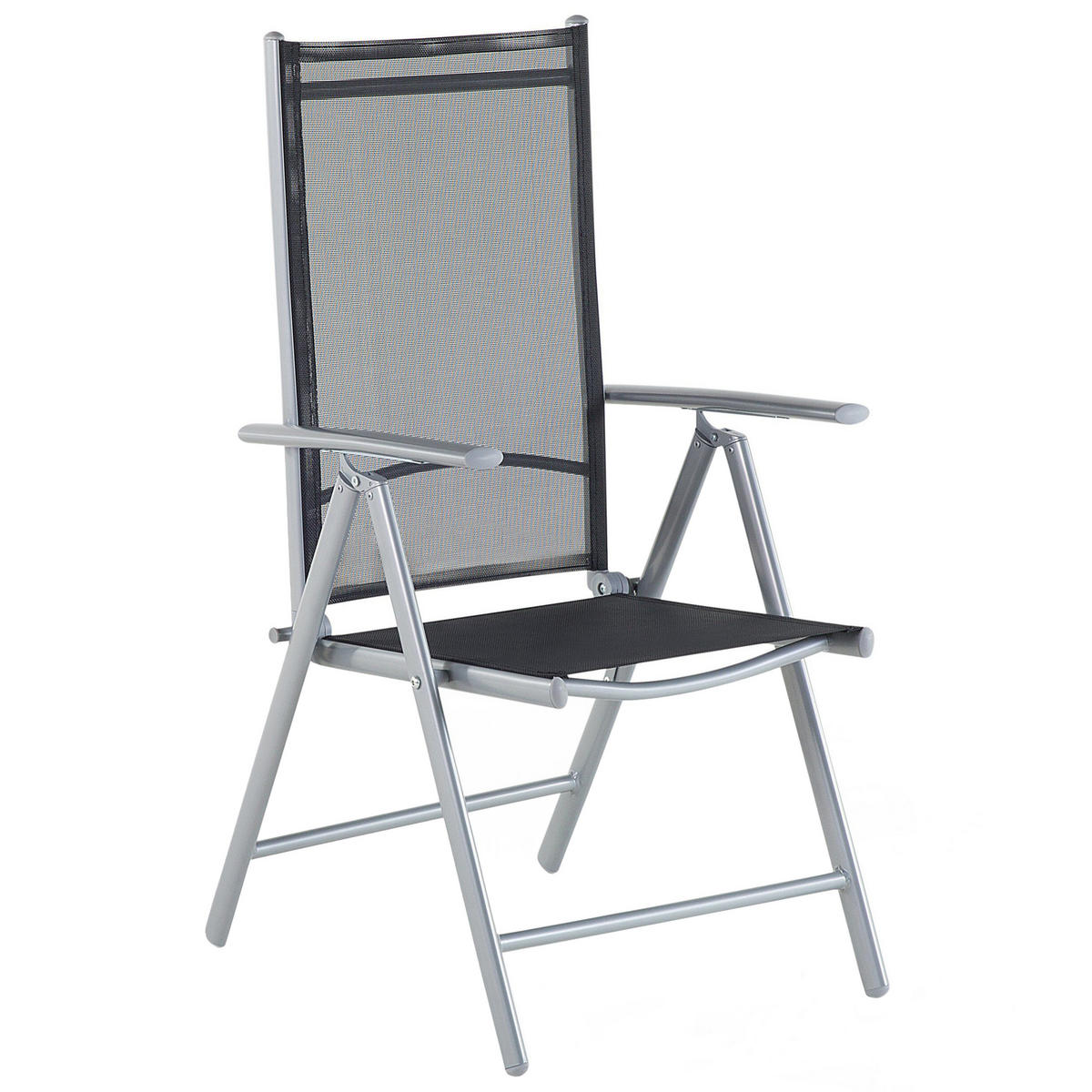 GARTENSTUHL 6er-Set Aluminium schwarz Catania - Schwarz, Kunststoff (54/103/65cm) - Beliani