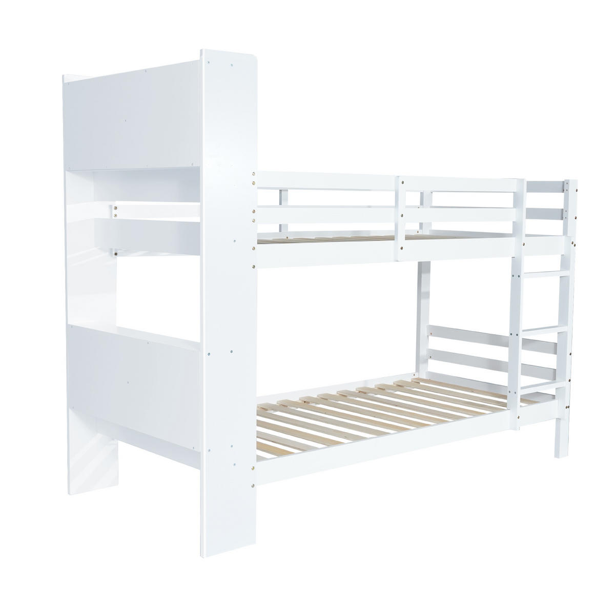 ETAGENBETT Massivholz 90/200 cm Weiß - Weiß, Holz/Holzwerkstoff - Raumix