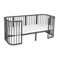 ERWEITERUNG auf 174cm für Babybett 7in1, KEIN BETT - Graphitfarben, Holz - waldin