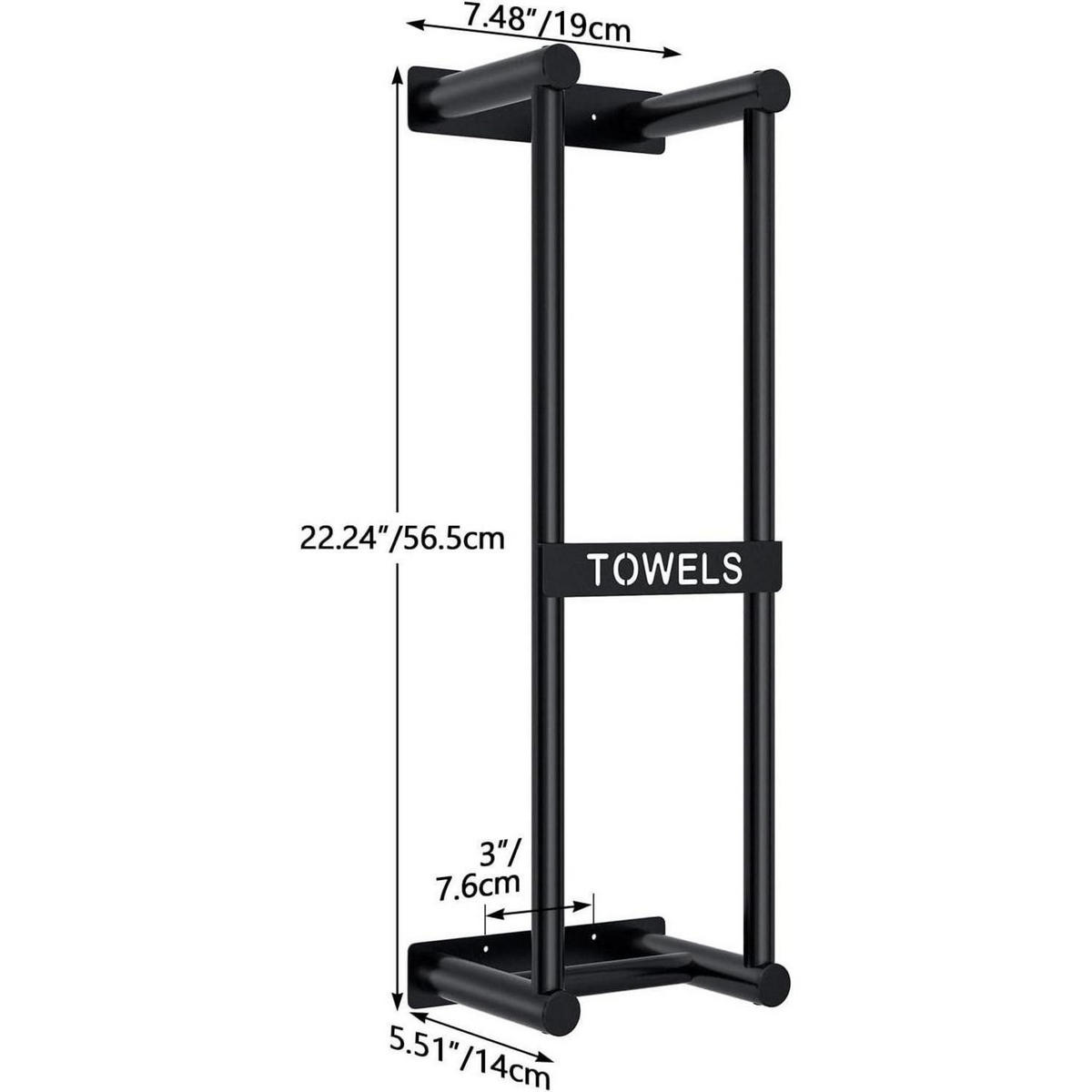 HANDTUCHREGAL Schwarz 56 cm - Multicolor, Metall (14/56.5/19cm)