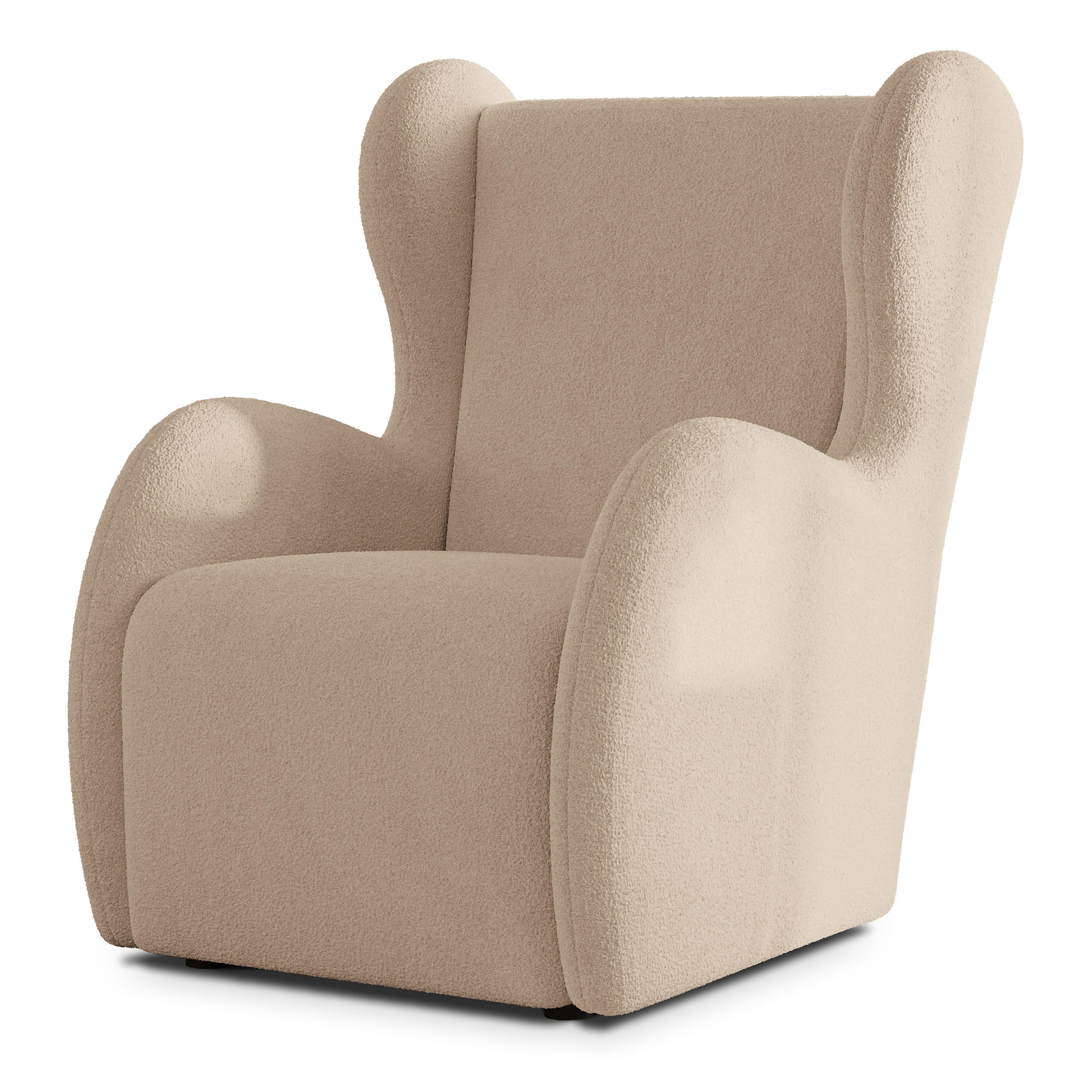 MASSENO Relaxační Křeslo MASTI, Látka s přezkami Béžová - béžová, kompozitní dřevo (74/100/86cm) - MASSENO