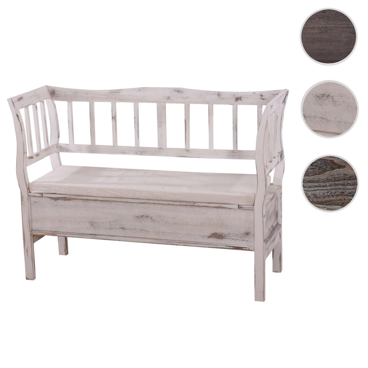 SITZBANK STAUFACH SHABBY-LOOK Cremeweiß - Weiß, Holz (119/85/40cm) - MCW