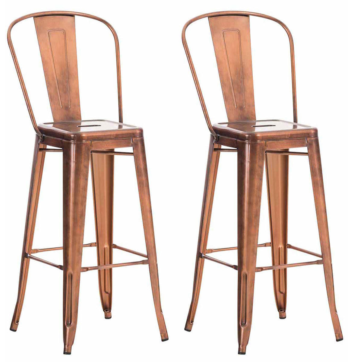 BARHOCKER 2er Set Metall kupfer - Kupferfarben, Metall (44/115/52cm) - CLP