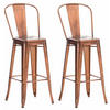 BARHOCKER 2er Set Metall kupfer - Kupferfarben, Metall (44/115/52cm) - CLP