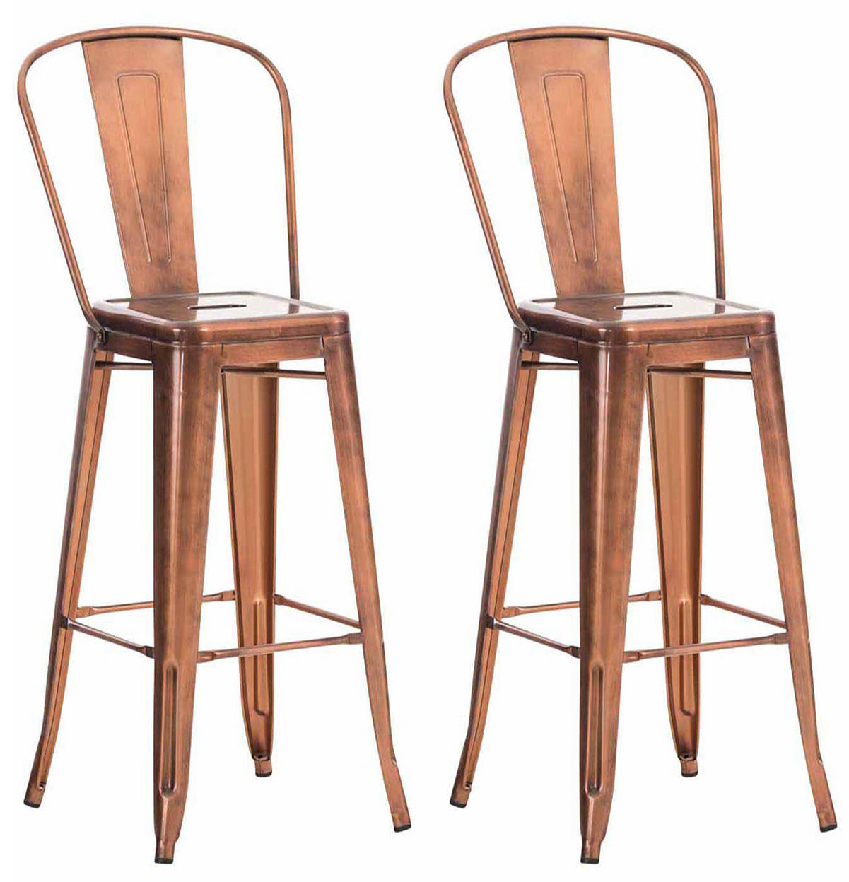 BARHOCKER 2er Set Metall kupfer - Kupferfarben, Metall (44/115/52cm) - CLP