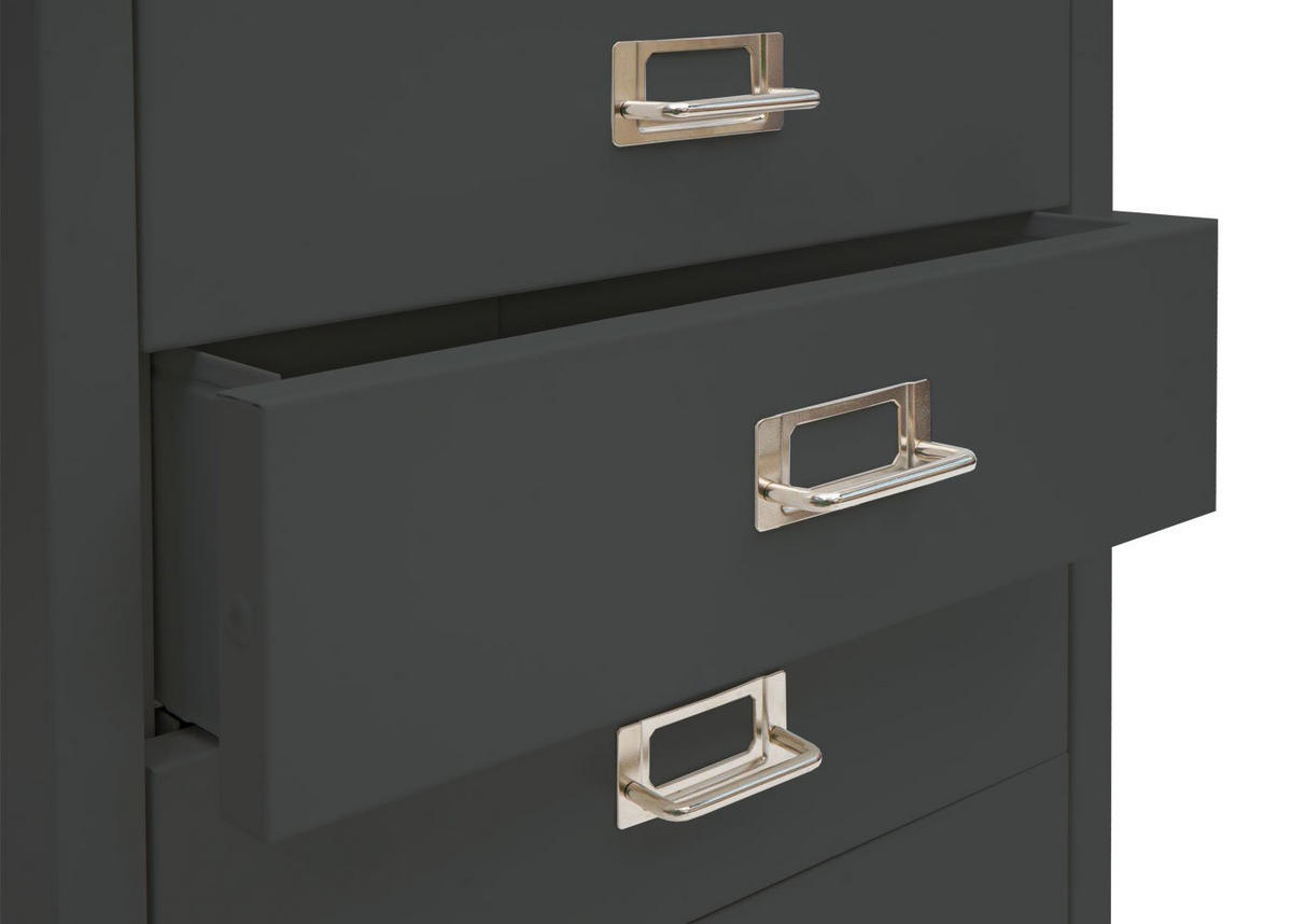 ROLLCONTAINER 55x40x41cm Metall 4 Schubladen Dunkelgrau - Dunkelgrau, Metall (40/55/41cm) - PROREGAL