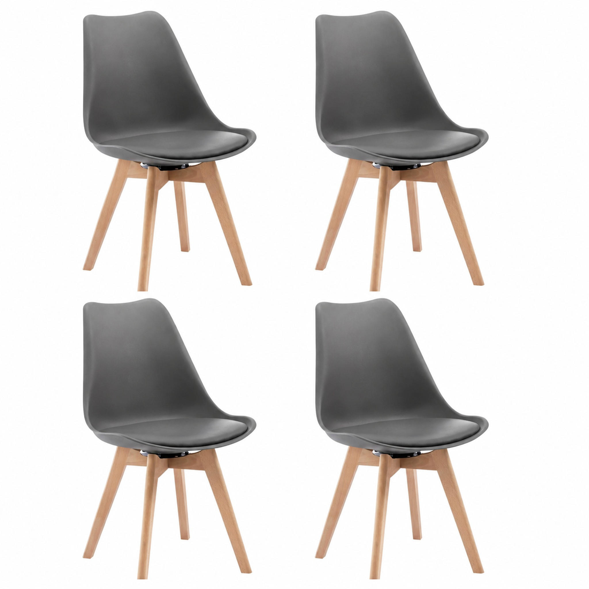 ESSZIMMERSTUHL 4er-Set drehbar 40,5 x 83 x 40,5 cm Grau - Grau, Holz (40.5/83/40.5cm) - Meubliv