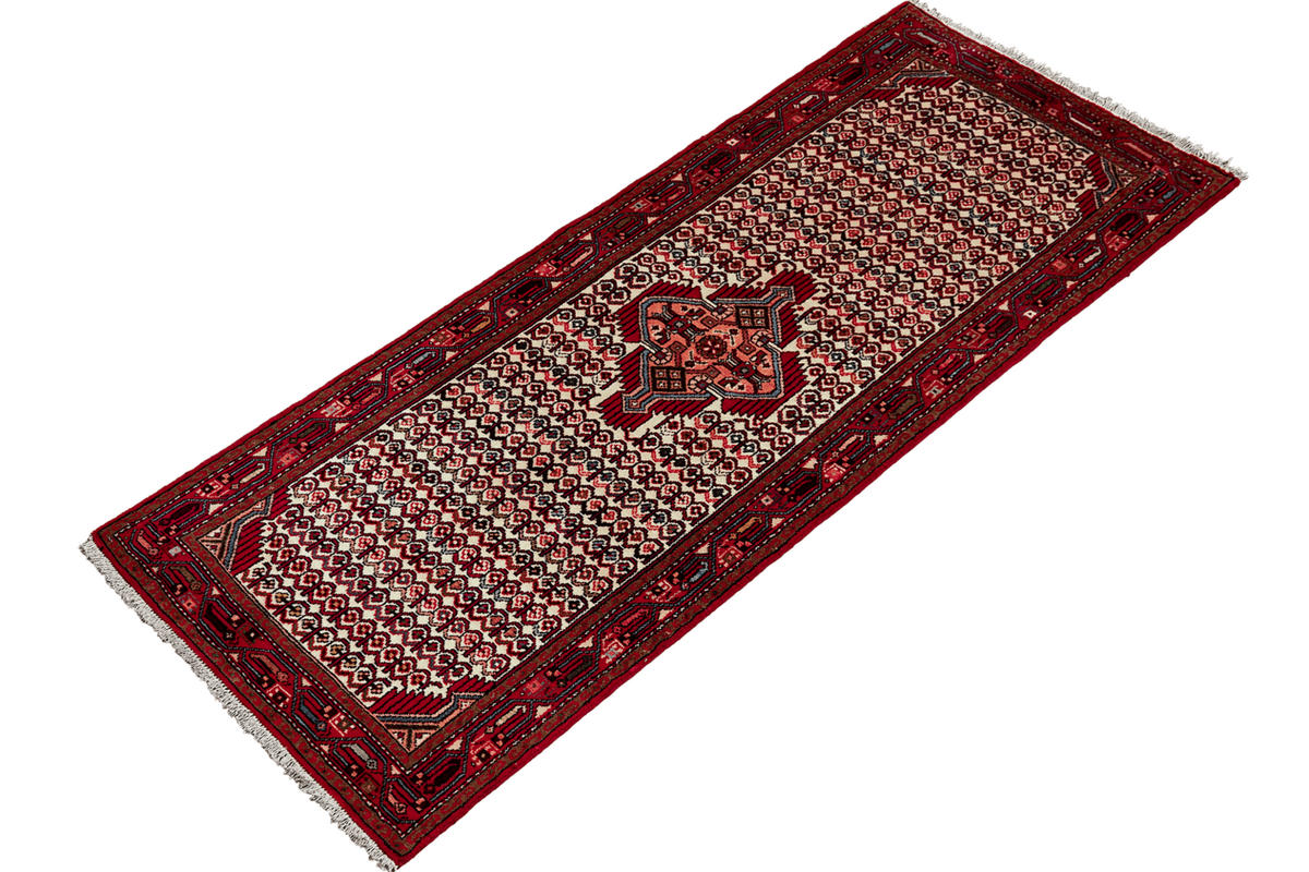 LÄUFER Orient handgeknüpft Assadabad Beige, Rot 210/76 cm Schurwolle - Beige/Rot, Textil (76/210cm) - Looma