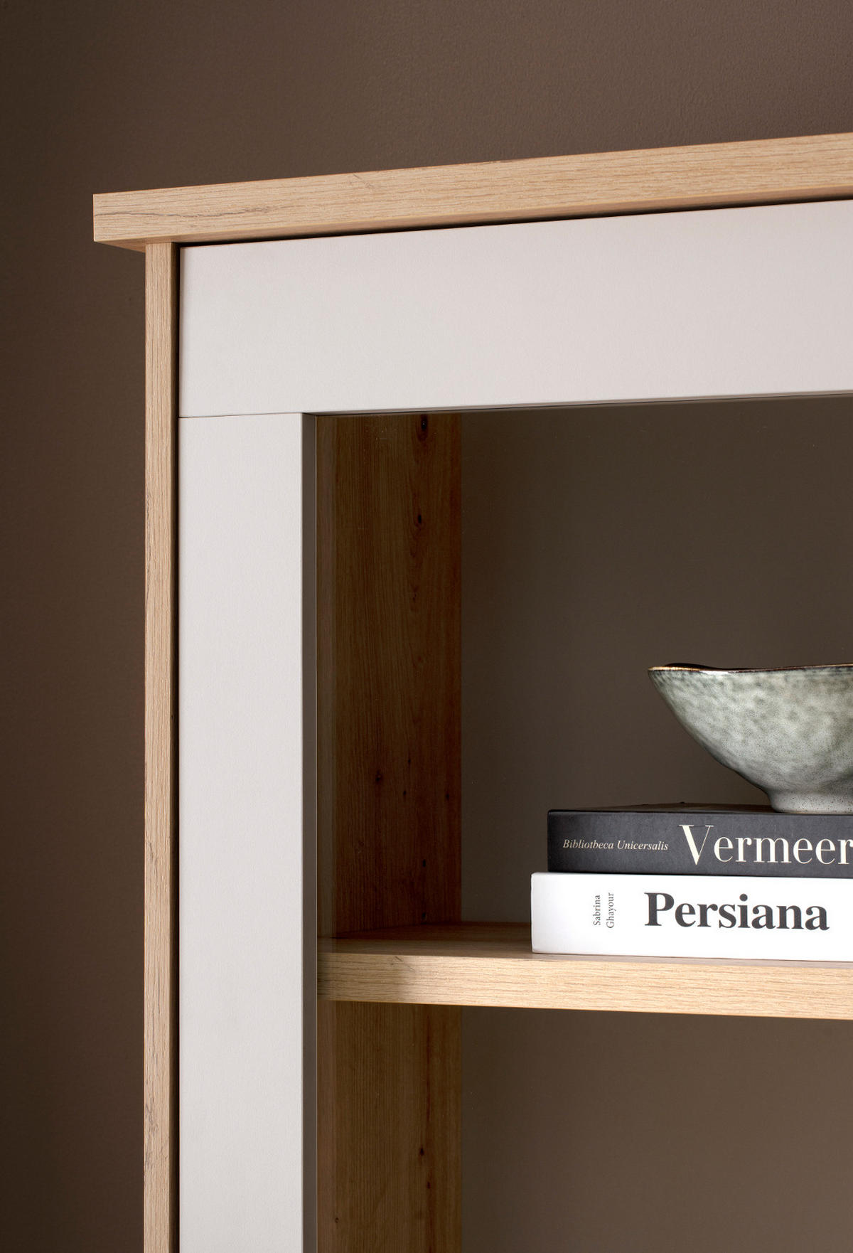 BUFFET Kaschmir, Eiche Artisan 202 cm, Vitrinenschrank mit Soft-Close - Kaschmir/Eiche Artisan, Glas/Holzwerkstoff (202/199/40cm) - Furn.Design