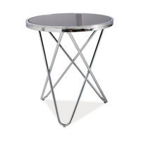 COUCHTISCH Fabia C schwarz / Chromfarben 45 / 45 / 50cm - Schwarz/Grau, Glas/Holz (45/45/50cm) - Feldmann-Wohnen