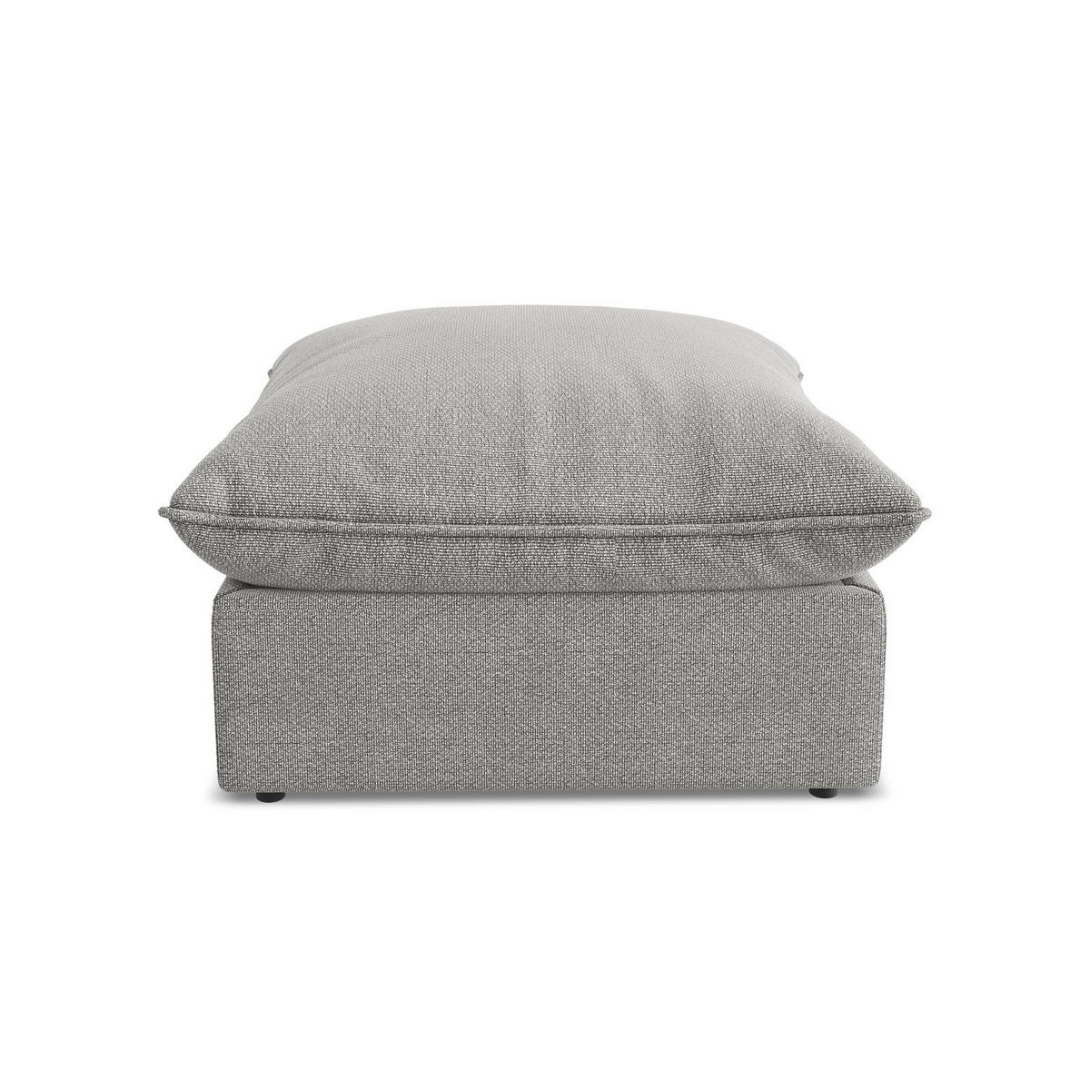 POUF Bouclé Stoff Grau - Hellgrau/Schwarz, Holzwerkstoff/Kunststoff (75/45/75cm) - LaMiaSofa