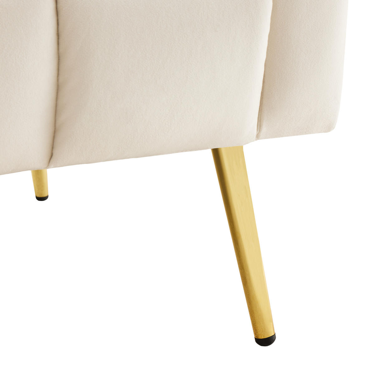 2-SITZER SCHLAFSOFA Samt Beige klappbar mit verstellbarer Rückenlehne und Armlehnen - Beige, Holzwerkstoff/Textil (183/75/76cm) - WISHDOR