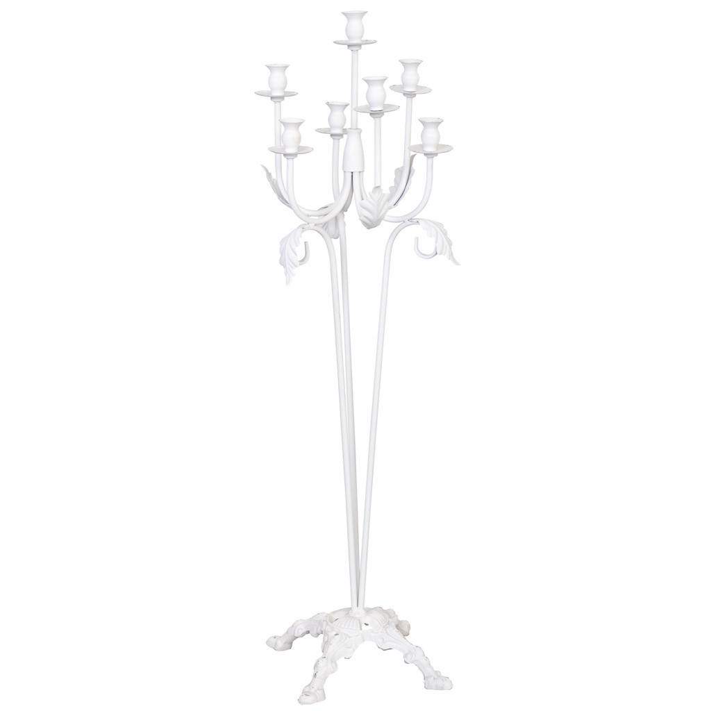 KERZENHALTER aus Metall, weiß, 35x110cm - Weiß, Metall (110cm) - Wanderlust