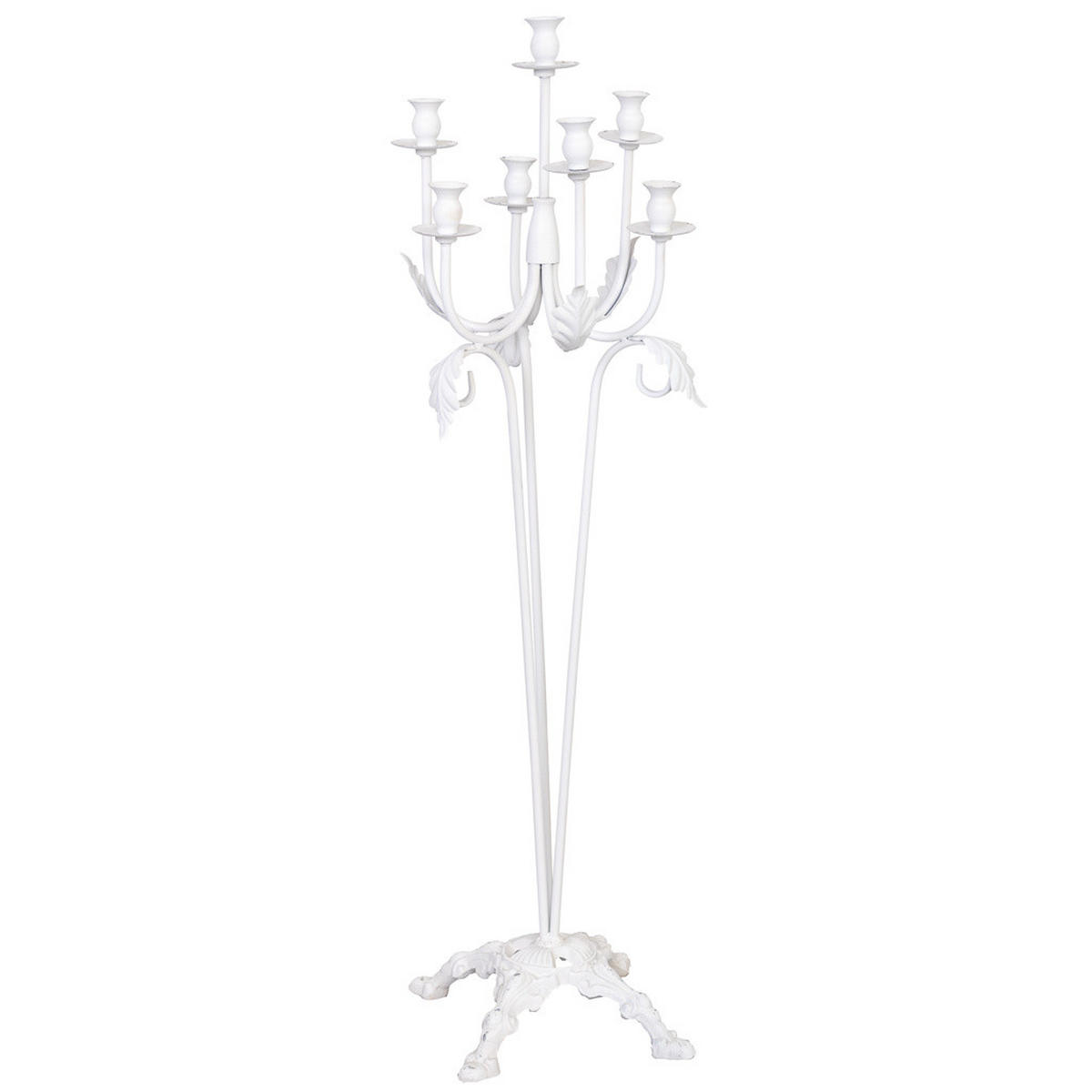 KERZENHALTER aus Metall, weiß, 35x110cm - Weiß, Metall (110cm) - Wanderlust