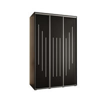 SCHWEBETÜRENSCHRANK 235,2/160/60 3-türig - Silberfarben/Schwarz, Holz/Metall (160/235/60cm) - Abiks Möbel