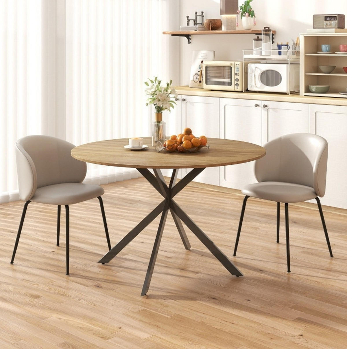 ESSTISCH 120 cm Eiche aus Holz im Industriestil - Eichefarben, Holz (120/120/75cm) - OKMYHOME