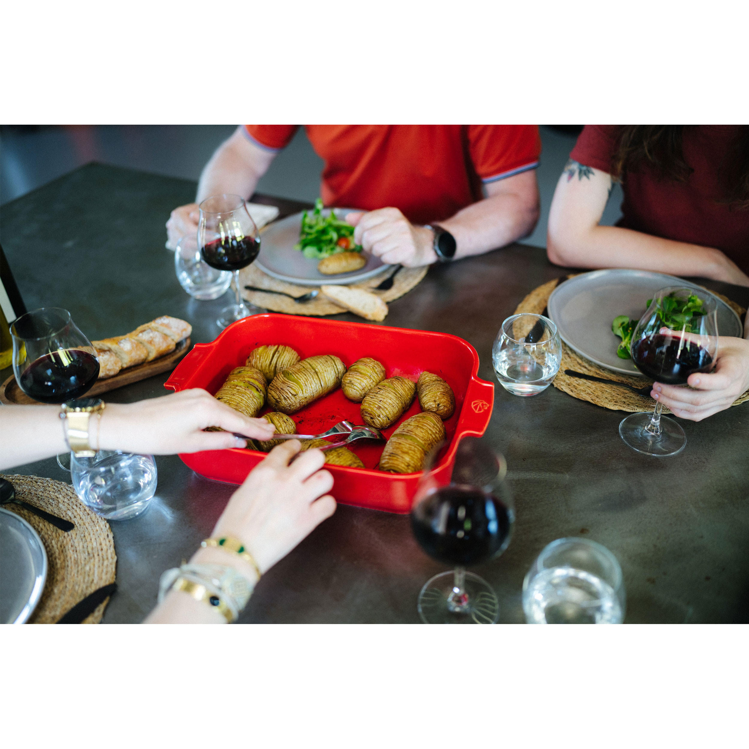 AUFLAUFFORM Keramik Appolia 36cm Rechteckig Rot Spülmaschinenfest - Rot, Keramik (23.6/36/7.5cm) - PEUGEOT