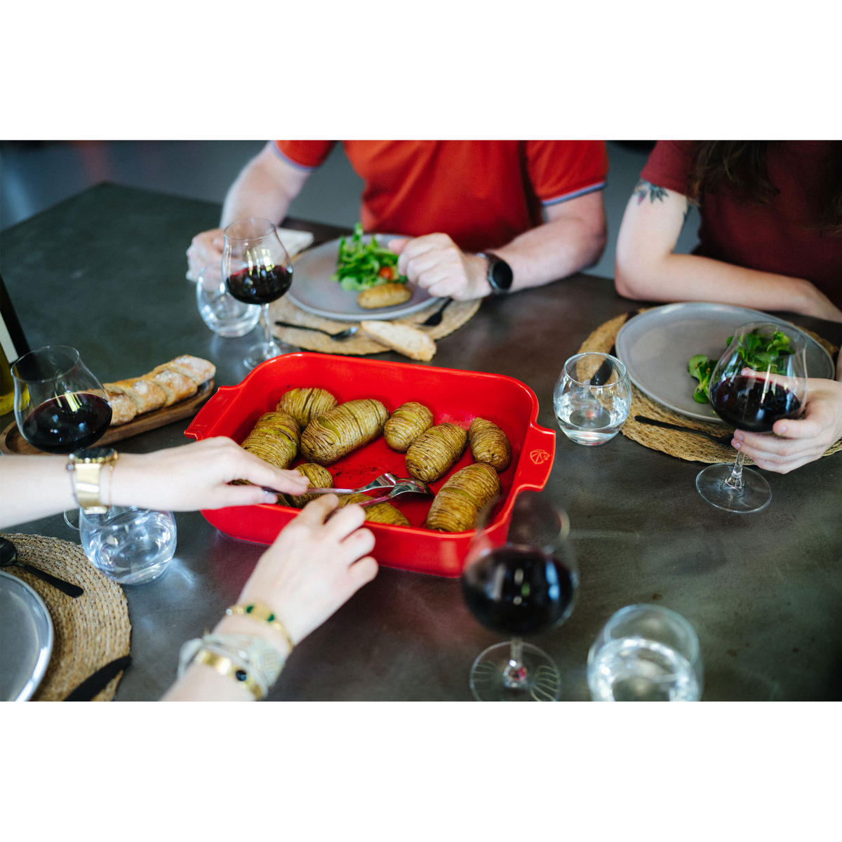 AUFLAUFFORM Keramik Appolia 36cm Rechteckig Rot Spülmaschinenfest - Rot, Keramik (23.6/36/7.5cm) - PEUGEOT