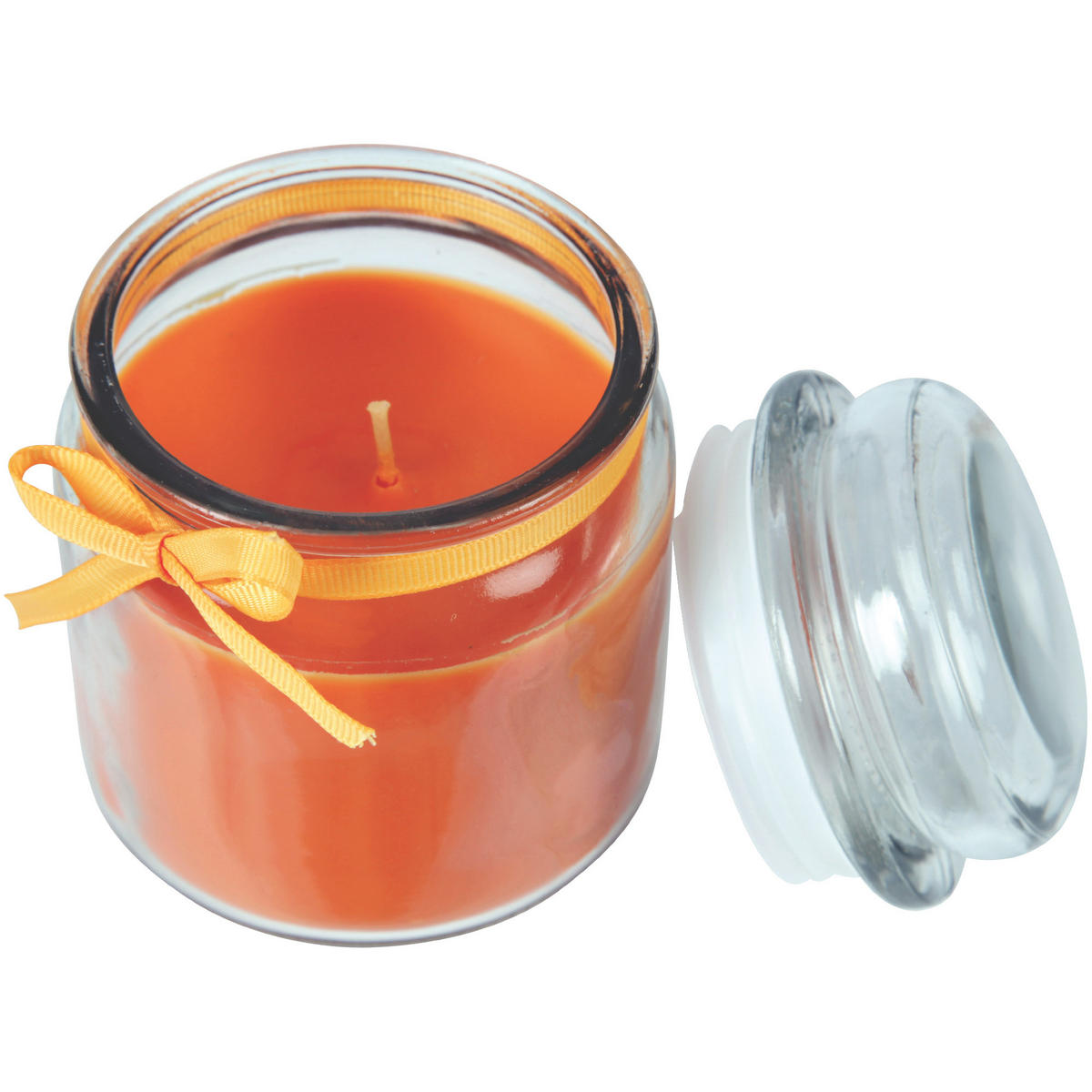 DUFTKERZE im Bonbonglas mit Deckel Honigmelone 70h - Orange, Glas (9/13cm)