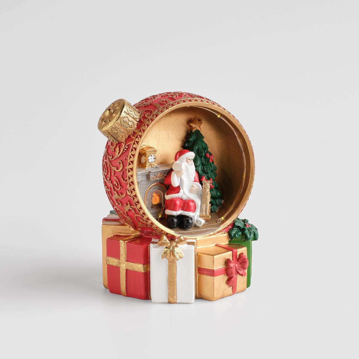 DEKOFIGUR Led SANTIO, 16 x 14 cm, Rot, Beleuchtet Weihnachtsfigur, Weihnachtsdeko, Deko Wohnzimmer, Winter Christmas, XMAS Geschenk - Rot, Kunststoff (12.5/16/14cm) - home&you