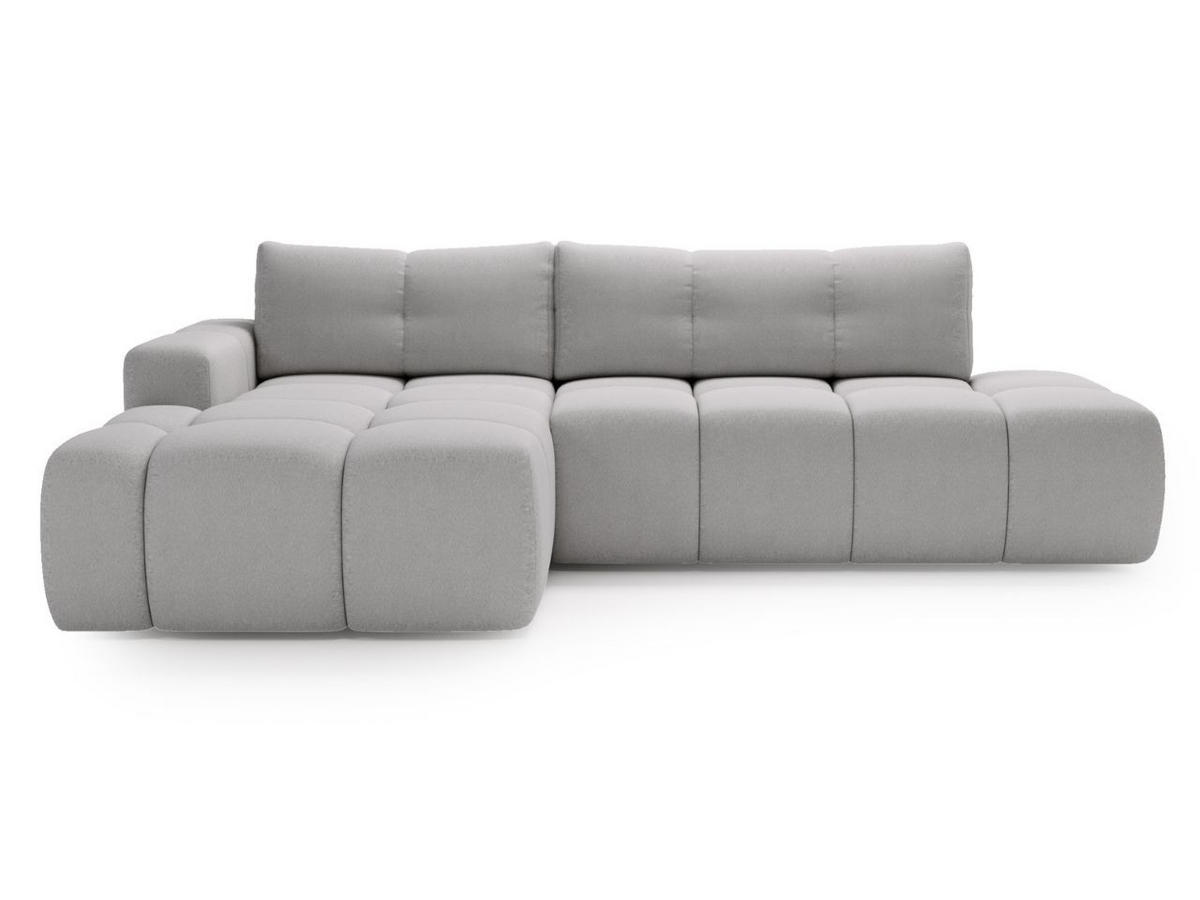 ECKSOFA Montero Bouclé-Stoff Grau Rechts - Grau, Holz/Textil (280/177cm) - Graingold