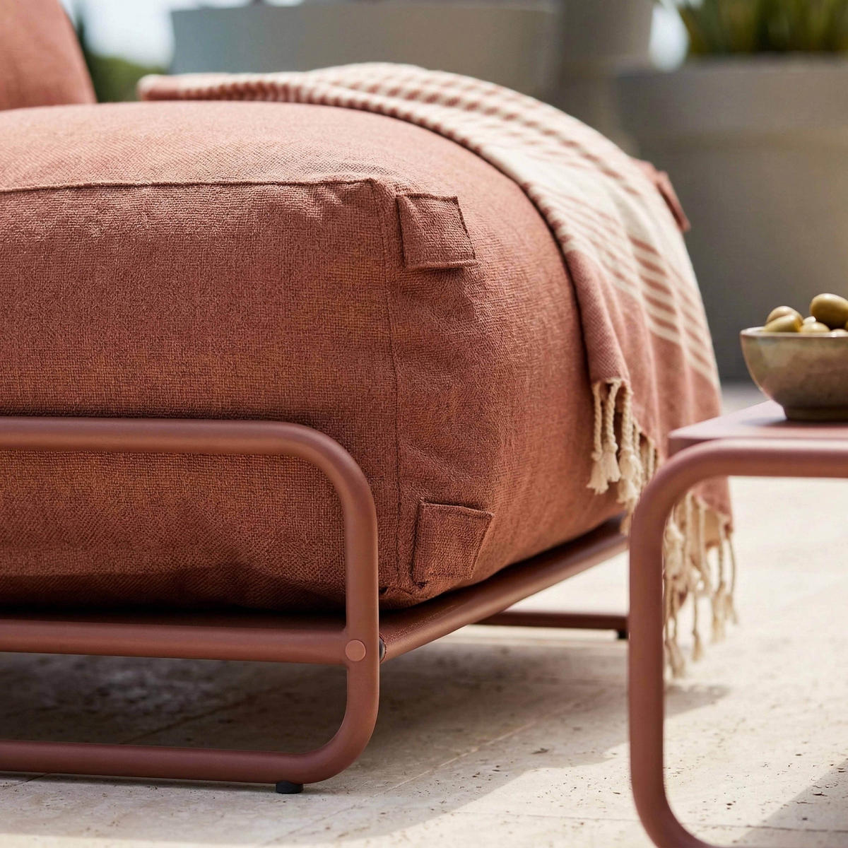 LOUNGESESSEL, terrakotta - Braun, Textil (97/77/97cm) - Oviala