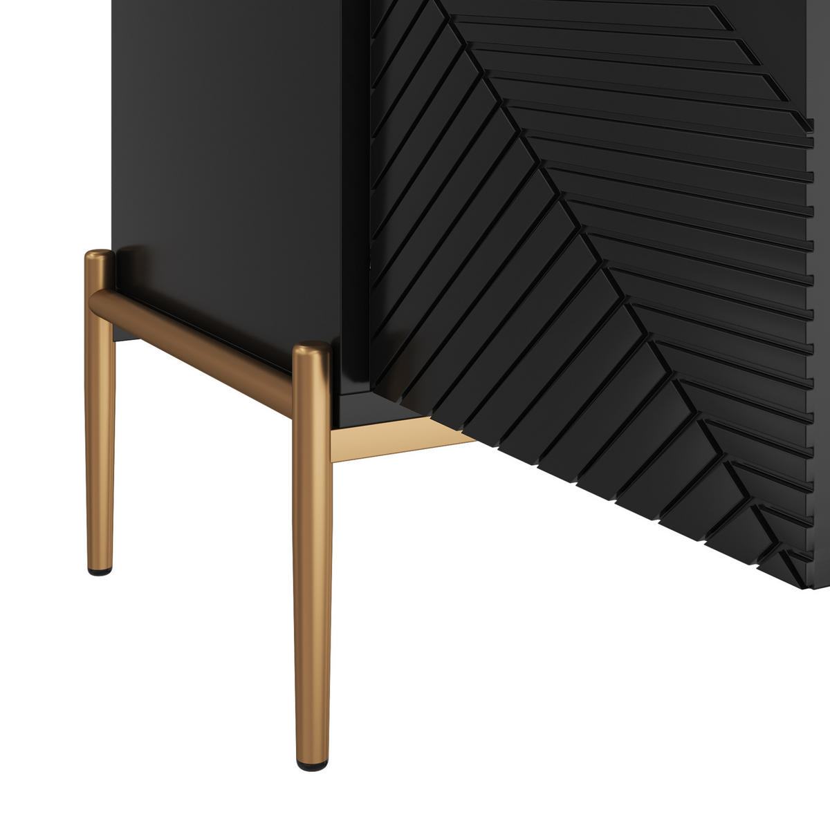 KOMMODE 162/40/80 cm aus MDF und Holzwerkstoff mit 4 Türen Schwarz - Schwarz, Holzwerkstoff (162/80/40cm) - Modenvie