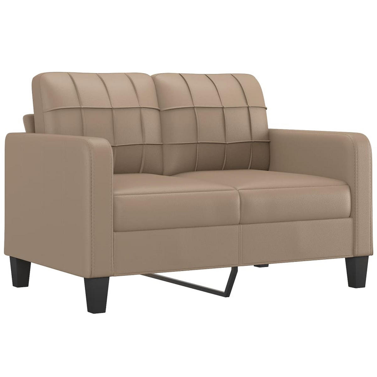 SOFAGARNITUR 3-TLG. Mit Kissen Cappuccino-Braun Kunstleder - Braun, Leder (77/80/78cm) - vidaXL