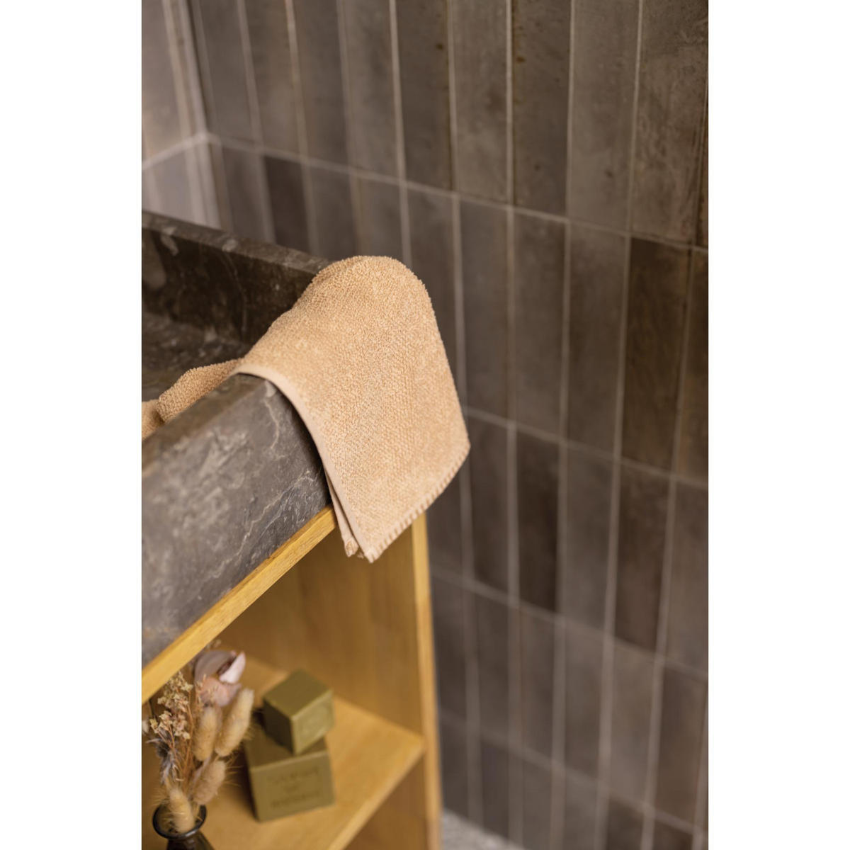 GÄSTETUCH Bora macchiato 30 x 50 cm - Braun, Textil (30/50cm) - Vivaraise