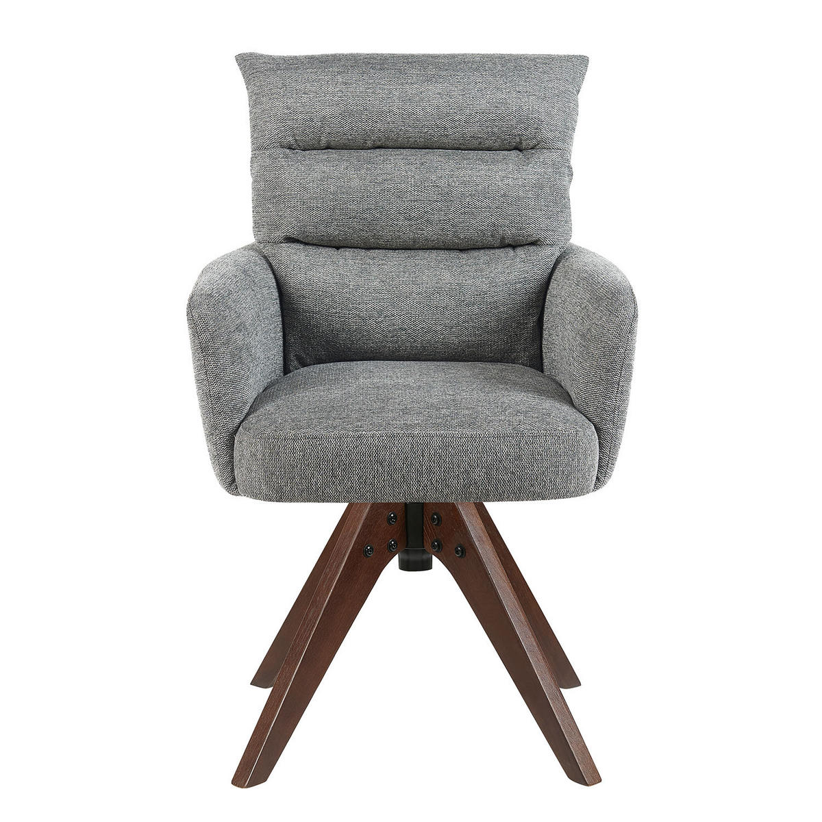 ARMLEHNSTUHL Mika-Juna 2er-Set - Nussbaumfarben/Grau, Eichenholz/Holz (59/94/66cm) - DUBI Möbel