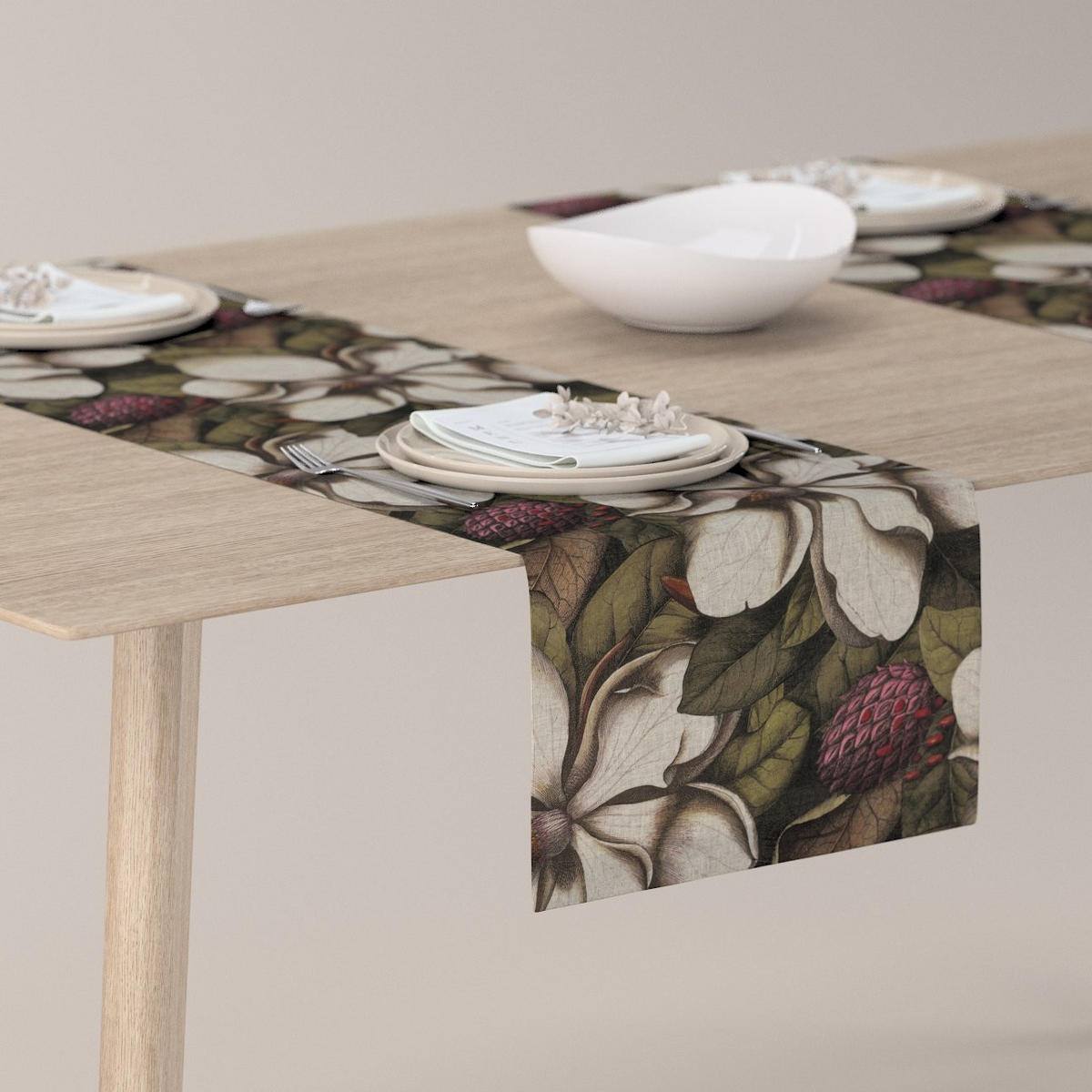 TISCHLÄUFER Eden, grün und beige, 40x130 cm - Grün, Textil (40/130cm) - Dekoria
