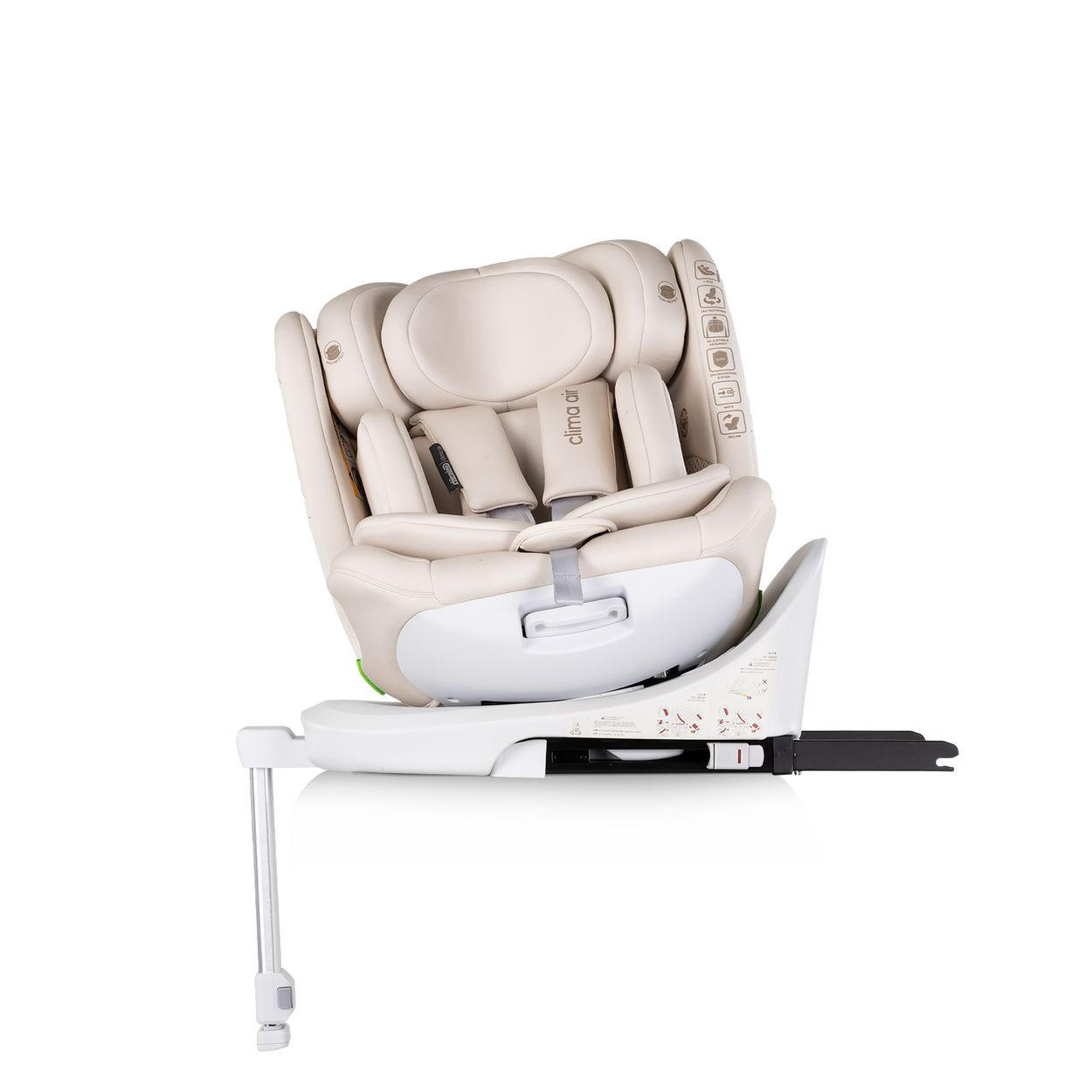 KINDERSITZ Clima Air i-Size beige (40-150 cm) Isofix Lüftungs-Heizfunktion - Beige, Kunststoff (44/58/54cm) - Chipolino