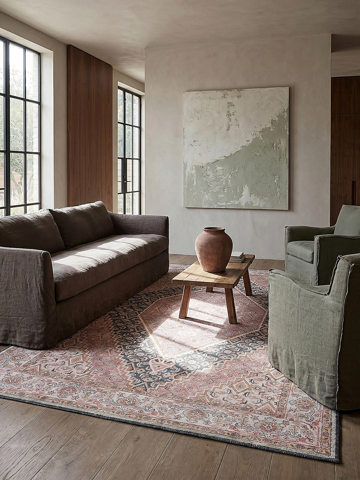 TEPPICH Waschbar HURST, orientalisch mit Medaillon, Rosa, 190 x 290 cm - Rosa, Textil (190/290cm) - KADIMA DESIGN