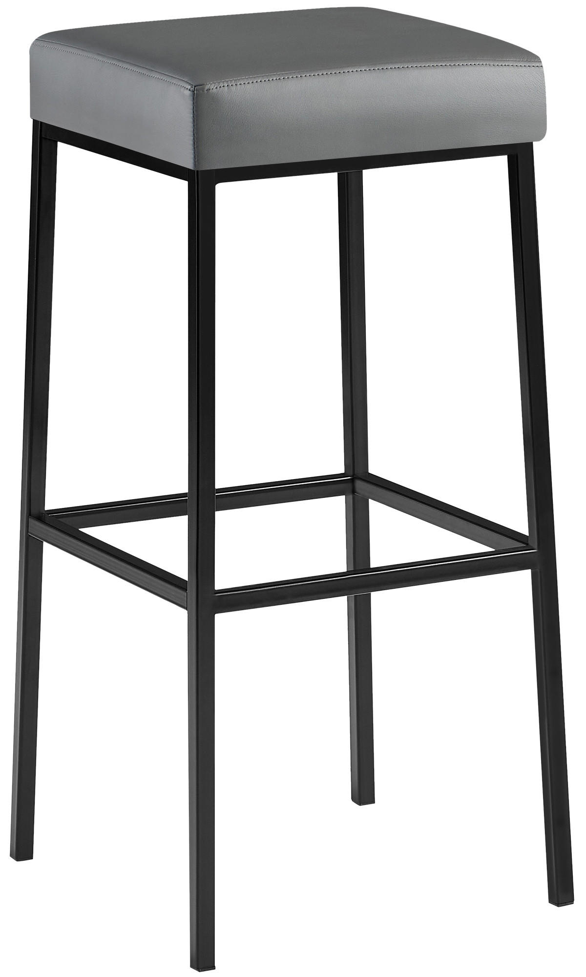 BARHOCKER Lederlook Grau - Schwarz/Grau, Textil/Metall (37/83/37cm) - CLP