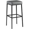 BARHOCKER Lederlook Grau - Schwarz/Grau, Textil/Metall (37/83/37cm) - CLP