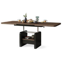 COUCHTISCH rechteckig Eiche dunkel - Schwarz höhenverstellbar ausziehbar - Schwarz/Braun, Holzwerkstoff (75/180/75cm) - designimpex