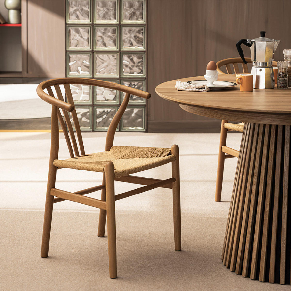 DESIGN-STUHL - Klares Holz - 2er-Set - Eschefarben, Holz (55/77/55cm) - Drawer