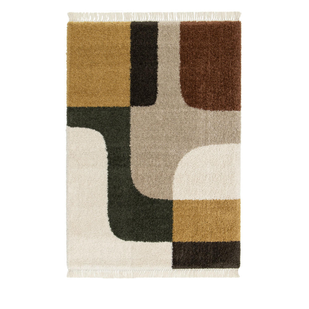 VINTAGE-TEPPICH mit geometrischem Muster - Loma - 120 cm x 170 cm - Multicolor, Kunststoff (120/170cm) - Drawer