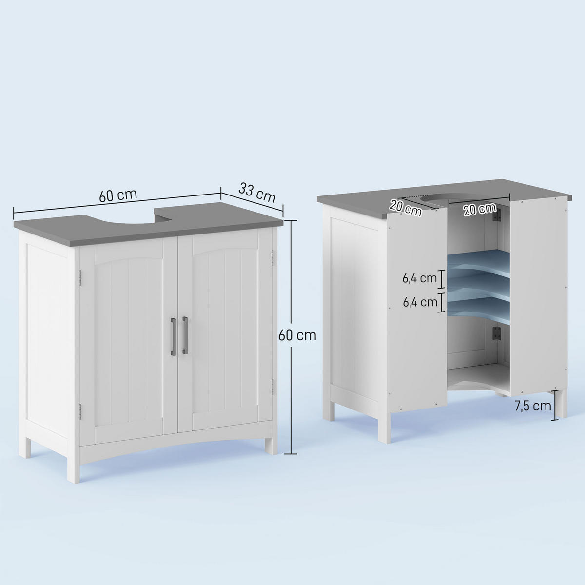 HÄNGESCHRANK Weiß 1 Stück - Weiß, Kunststoff (60/60/33cm) - GiPP