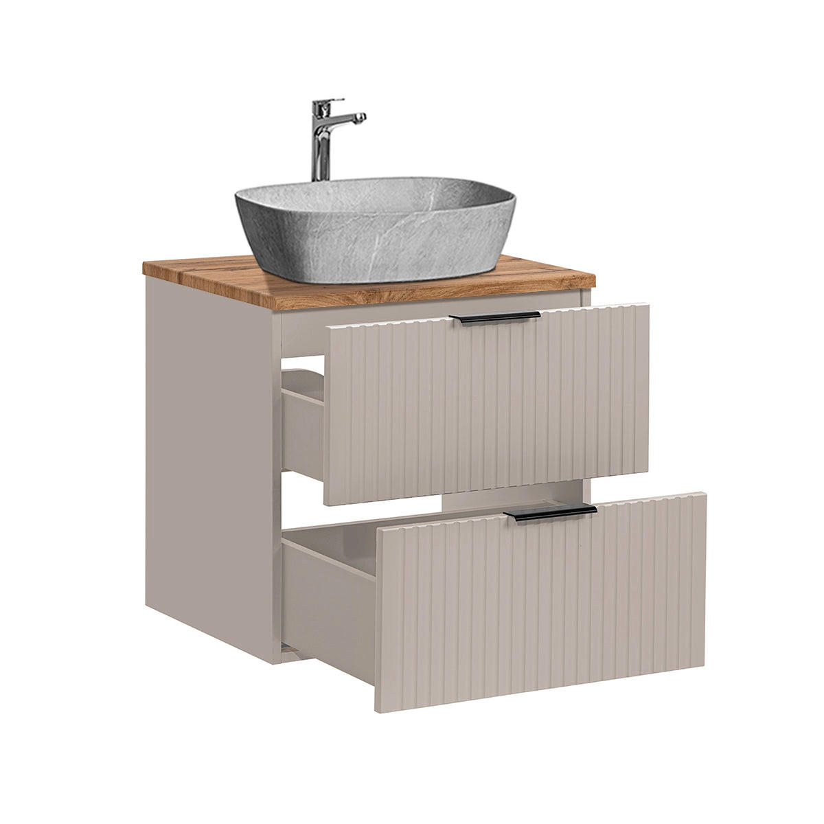 WASCHTISCH 60.6cm Adriel Beige - Beige/Grau, Holzwerkstoff (60.6/59/46cm) - Petits-meubles
